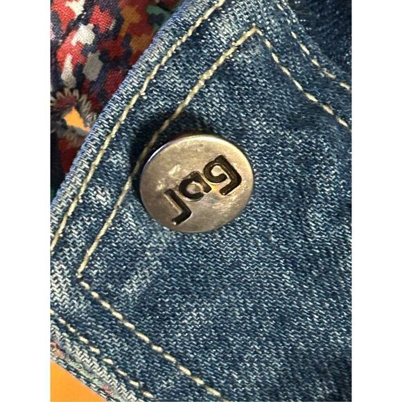 VTG 80s Jag Jean Studded Dolman Sleeve Bomber Denim Jean Jacket Grunge Sz Small - Picture 9 of 11